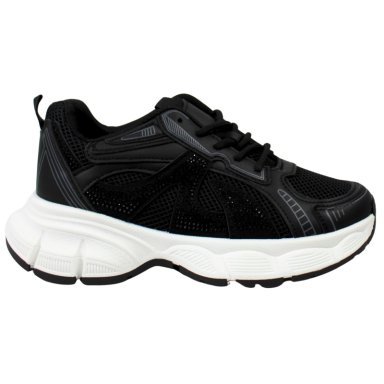 ZAPATILLAS CHUNKY DE MUJER CON BRILLOS PG5249 NEGRO - 1
