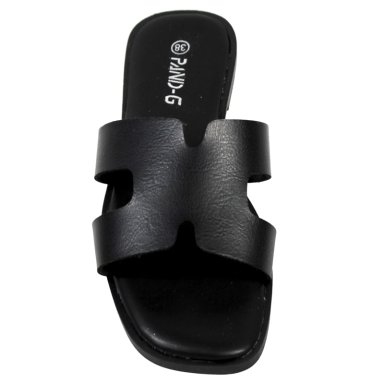SANDALIAS DE MUJER CON DOBLE CORREA PG5237 NEGRO - 4