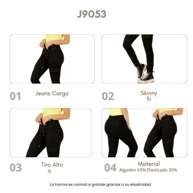 JEANS CARGO MUJER J9284 - 5