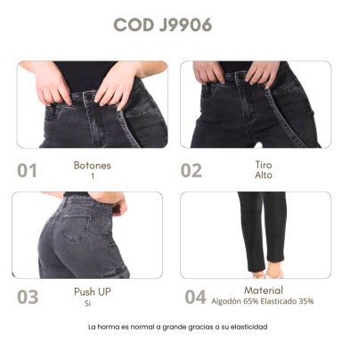 JEANS MUJER CARGO J9052 - 5