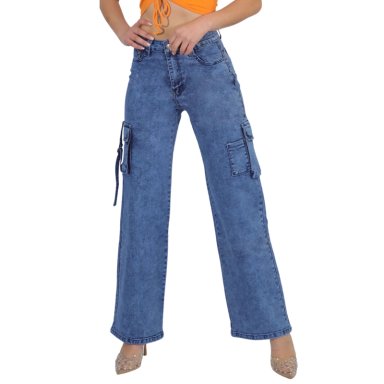 JEANS CARGO MUJER J9056 - 1