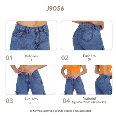 JEANS CARGO MUJER J9056 - 5