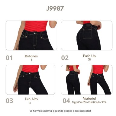 JEANS MUJER RECTO WIDE LEG J9987 - 5