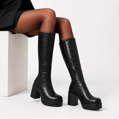 BOTA MUJER PLATAFORMA TACO ANCHO PG24315 - 4