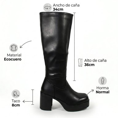 BOTA MUJER PLATAFORMA TACO ANCHO PG24315 - 8