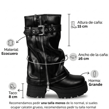 BOTA MUJER BIKER PLATAFORMA PG24280 - 7