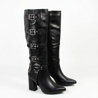 BOTA BIKER TACO CUADRADO CAÑA ALTA 5Y43 - 2