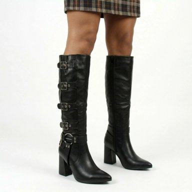 BOTA BIKER TACO CUADRADO CAÑA ALTA 5Y43 - 3