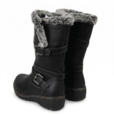 BOTA MUJER INVIERNO ECOCUERO DISEÑO HEBILLA - 5