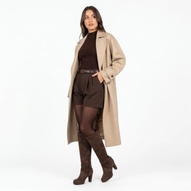 BOTA LARGA MUJER GAMUZA TACO GRUESO PLATAFORMA HEBILLA - 2