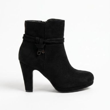 BOTIN GAMUZA TACO ALTO CON LAZO DECORATIVO - 1