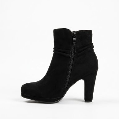 BOTIN GAMUZA TACO ALTO CON LAZO DECORATIVO - 6