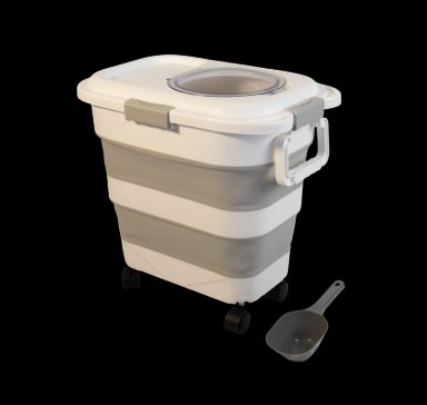 CONTENEDOR ALIMENTO MASCOTAS PLEGABLE 12KG PERROS GATOS - 1