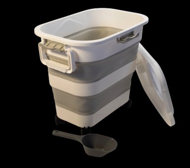 CONTENEDOR ALIMENTO MASCOTAS PLEGABLE 12KG PERROS GATOS - 2