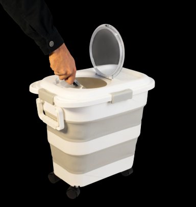 CONTENEDOR ALIMENTO MASCOTAS PLEGABLE 12KG PERROS GATOS - 3