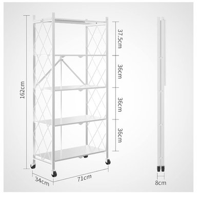 ESTANTE PLEGABLE MULTIUSO METAL 5 NIVELES RUEDAS - 2