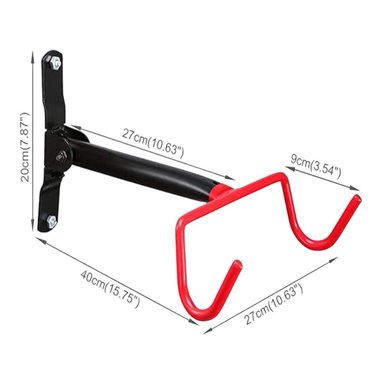 SOPORTE BICICLETA PARED PLEGABLE DOBLE GANCHO - 4