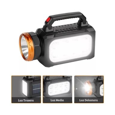 LINTERNA LÁMPARA LED SOLAR RECARGABLE USB IMPERMEABLE PORTATIL ALTA POTENCIA - 3