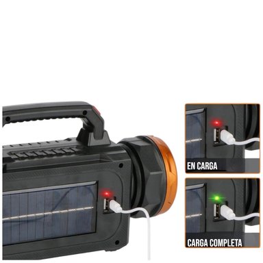 LINTERNA LÁMPARA LED SOLAR RECARGABLE USB IMPERMEABLE PORTATIL ALTA POTENCIA - 4
