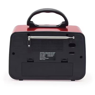 RADIO PORTÁTIL LINTERNA BLUETOOTH RECARGABLE Y A PILAS RETRO VINTAGE ROJA - 5