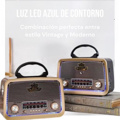 RADIO PORTÁTIL LINTERNA BLUETOOTH RECARGABLE Y A PILAS RETRO VINTAGE ROJA - 8