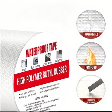 CINTA TAPAGOTERAS PARA TECHO ADHESIVA IMPERMEABLE 5 CM X 5 METROS - 3