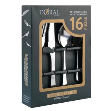 SET CUBIERTOS ROYAL CUCHILLERIA SERVICIO 16 PCS DORAL - 1
