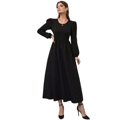 VESTIDO LARGO MUJER KADRIHEL NEGRO I004 MANGA LARGA INVIERNO OTOÑO - 1