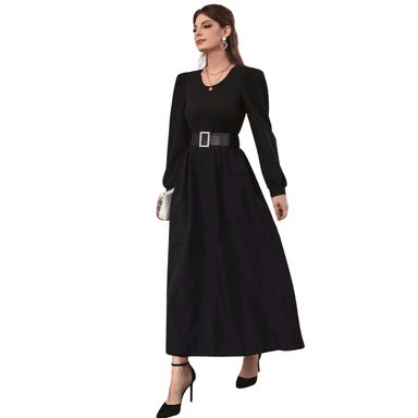 VESTIDO LARGO MUJER KADRIHEL NEGRO I004 MANGA LARGA INVIERNO OTOÑO - 2