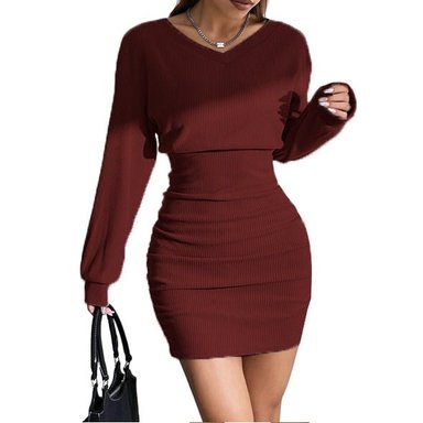 VESTIDO AJUSTADO MUJER KADRIHEL NEGRO I019 MANGA LARGA INVIERNO OTOÑO BUCANERAS - 1