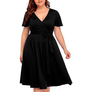 VESTIDO ACAMPANADO MUJER KADRIHEL ROJO IDEAL PARA FIESTA GALA COCTEL BODA VC024 - 1