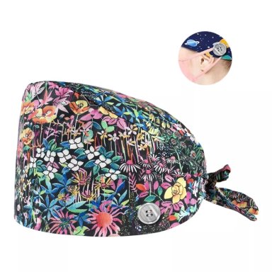 COFIA CLINICA GORRO QUIRURGICO DISEÑO FLORES Y HOJAS G74 - 1