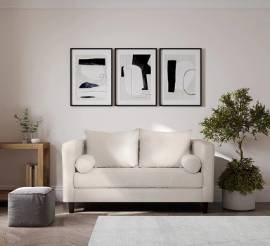 SOFÁ CASA WOW DECO 2 CUERPOS BEIGE RIN - 1