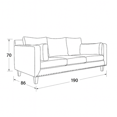 SOFA 3 Y 2 CUERPOS RIBE EN TELA GRIS, SET PARA LIVING - 3