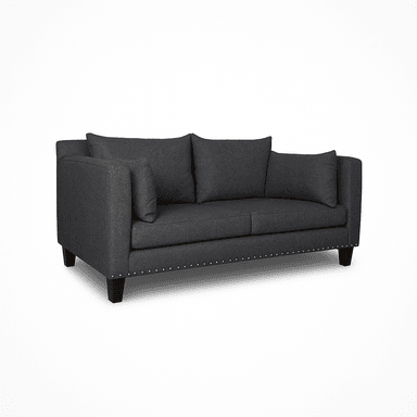 SOFA 3 Y 2 CUERPOS RIBE EN TELA GRIS, SET PARA LIVING - 11