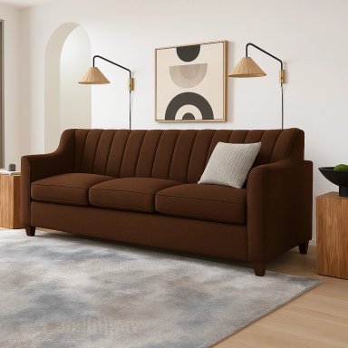 SOFA 3 Y 2 CUERPOS RAUS EN TELA CAFE, SET PARA LIVING - 2