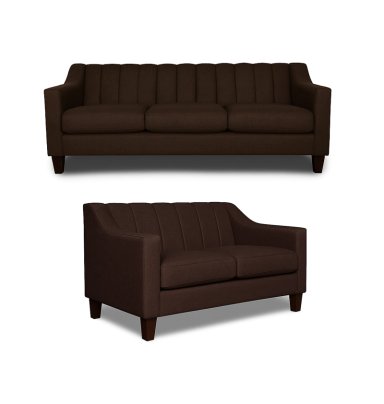 SOFA 3 Y 2 CUERPOS RAUS EN TELA CAFE, SET PARA LIVING - 5