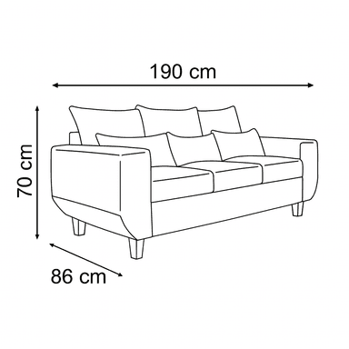 SOFA 3 Y 2 CUERPOS ROQUE EN TELA CAFE, SET PARA LIVING - 3