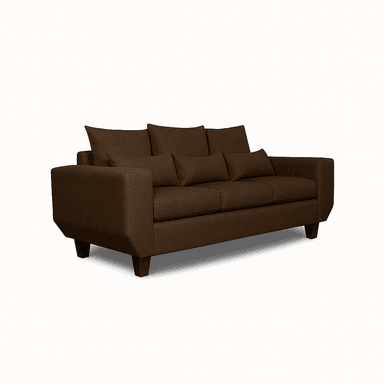 SOFA 3 Y 2 CUERPOS ROQUE EN TELA CAFE, SET PARA LIVING - 8