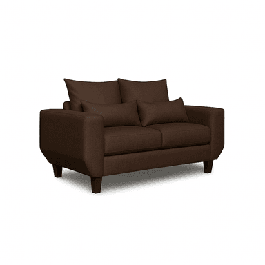 SOFA 3 Y 2 CUERPOS ROQUE EN TELA CAFE, SET PARA LIVING - 10