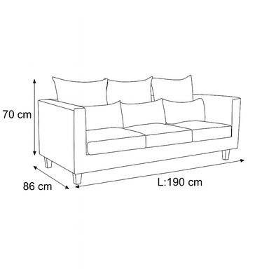 SOFA 3 Y 2 CUERPOS RAGNAR EN TELA GRIS, SET PARA LIVING - 3