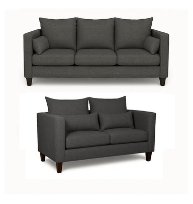 SOFA 3 Y 2 CUERPOS RAGNAR EN TELA GRIS, SET PARA LIVING - 5