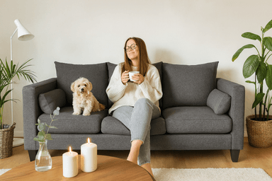 SOFA 3 Y 2 CUERPOS RAGNAR EN TELA GRIS, SET PARA LIVING - 12