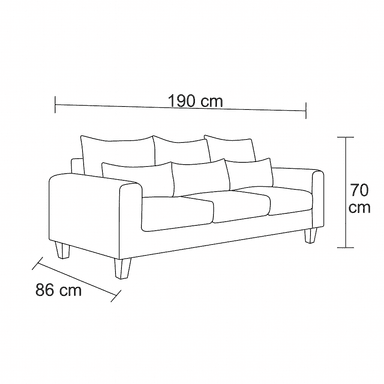 SOFA 3 Y 2 CUERPOS RAMIS EN TELA BEIGE, SET PARA LIVING - 3