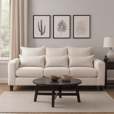 SOFA 3 Y 2 CUERPOS RAMIS EN TELA BEIGE, SET PARA LIVING - 12