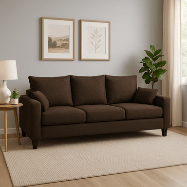 SOFA 3 Y 2 CUERPOS RAMIS EN TELA CAFE, SET PARA LIVING - 2