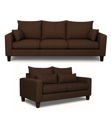 SOFA 3 Y 2 CUERPOS RAMIS EN TELA CAFE, SET PARA LIVING - 5