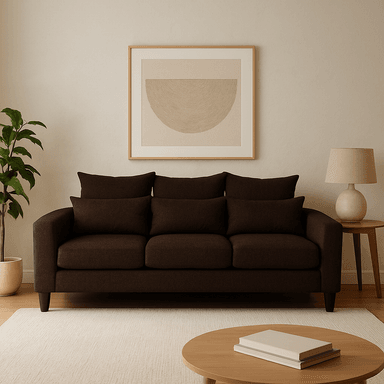 SOFA 3 CUERPOS RAMIS CAFE  TELA – CONFORT Y ESTILO PARA TU HOGAR - 8