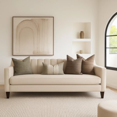 SOFA 3 Y 2 CUERPOS CASA WOW DECO RAUS EN TELA BEIGE SET LIVING - 10