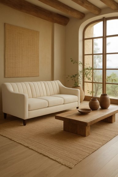 SOFA 3 Y 2 CUERPOS CASA WOW DECO RAUS EN TELA BEIGE SET LIVING - 8